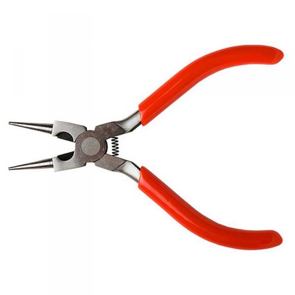 5in Spring Loaded Soft Grip Plier, Round Nose with Side Cutter - EXL55593