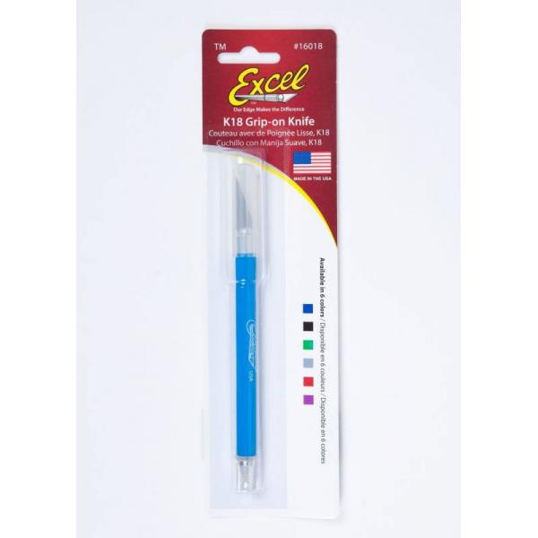 Cutter Excel K18 manche Grip-on avec bouchon securite Bleu - EXL16019