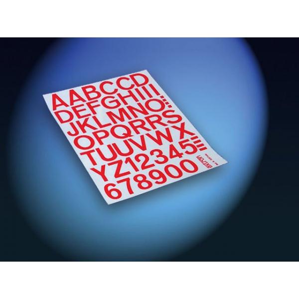 Autocollant chiffres / lettres 50mm (rouge) - Extron - X3425-R