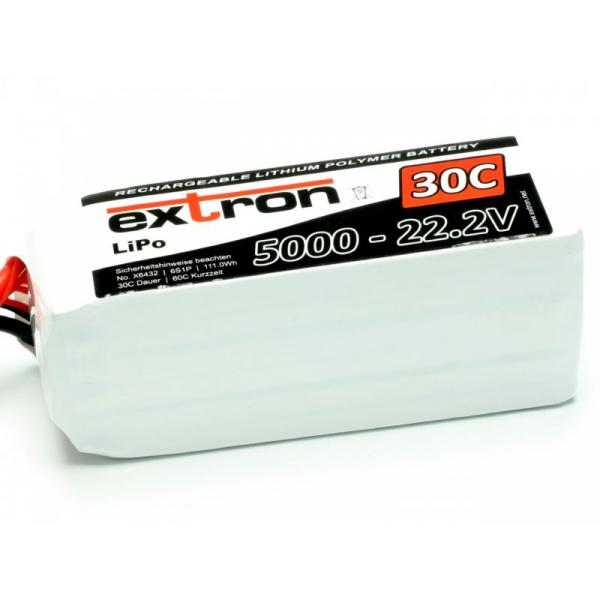 Accu LiPo Extron X2 5000 - 22,2v (30C/60C) - Extron - X6432