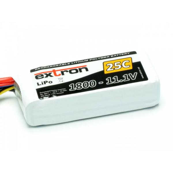 Accu LiPo Extron X2 11.1v 3S 1800mAh (25C - 50C) - Extron - X6411