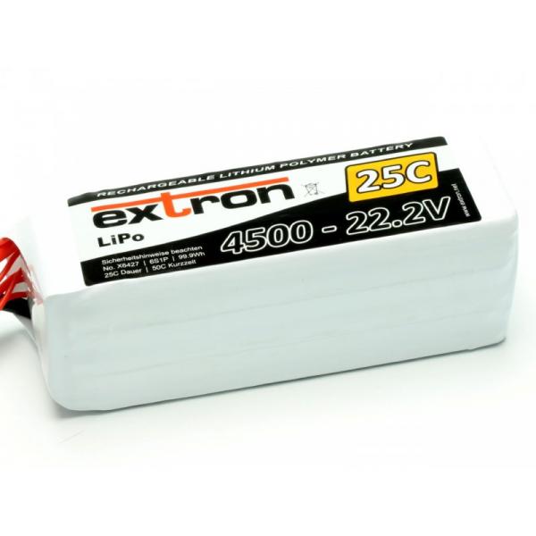 Accu LiPo Extron X2 4500 - 22,2v (25C - 50C) - Extron - X6427