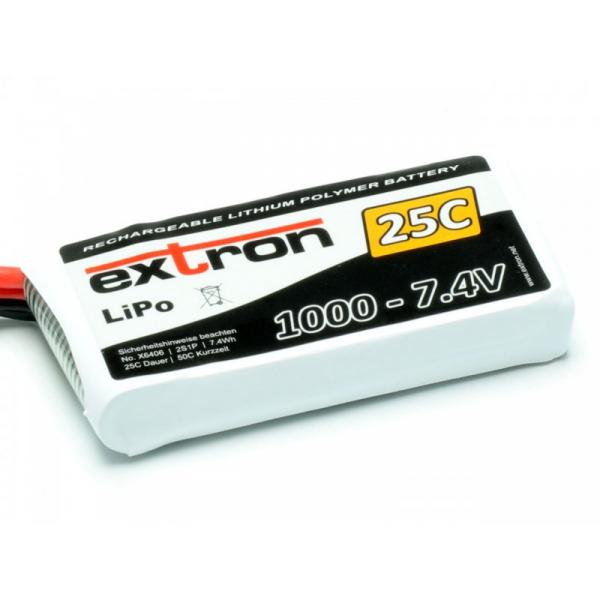 Accu LiPo Extron X2 1000 - 7,4v (25C - 50C) - Extron - X6406