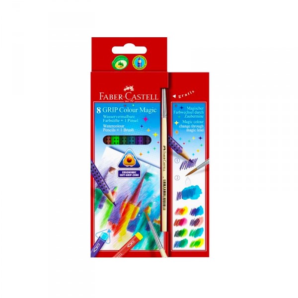 8 crayons de couleur GRIP Colour Magic - FaberCastell-113008