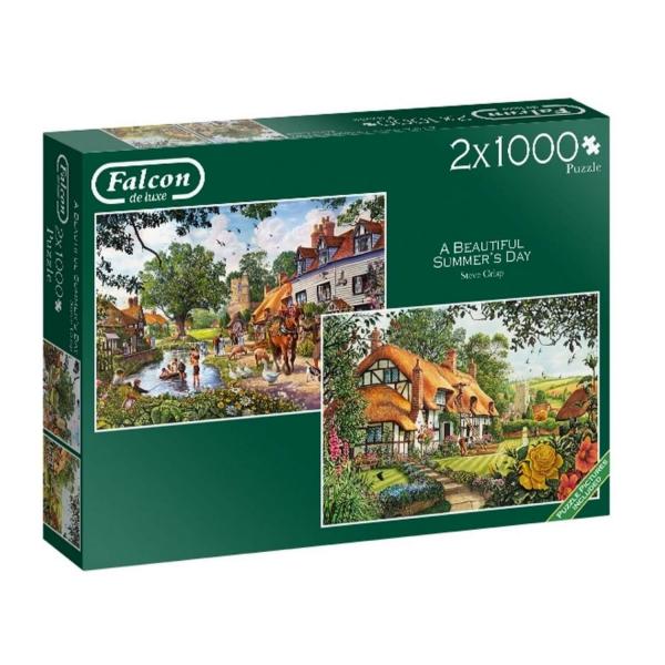 2x1000 Teile Puzzle : Schöner Sommertag - Diset-11248