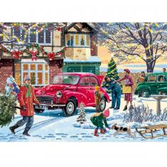 Puzzle 4 x 1000 pièces : Moments en famille à Noël