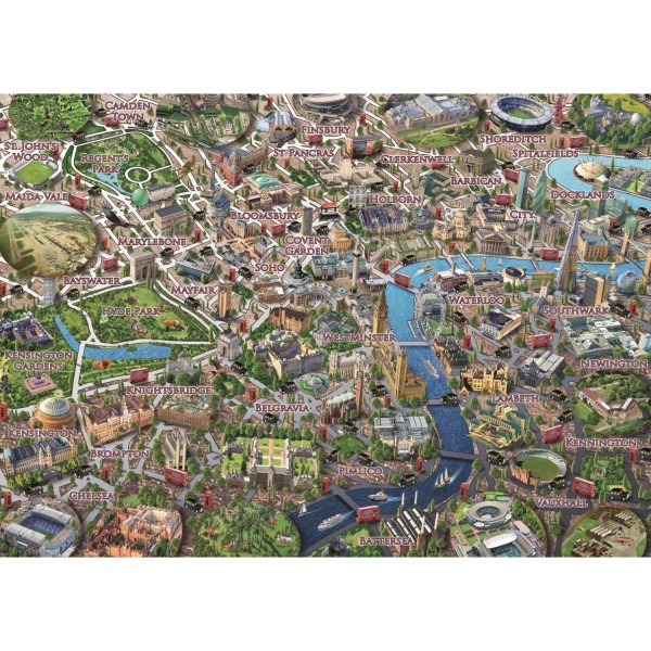 Puzzle 1000 pièces : Plan de Londres - Diset-11086