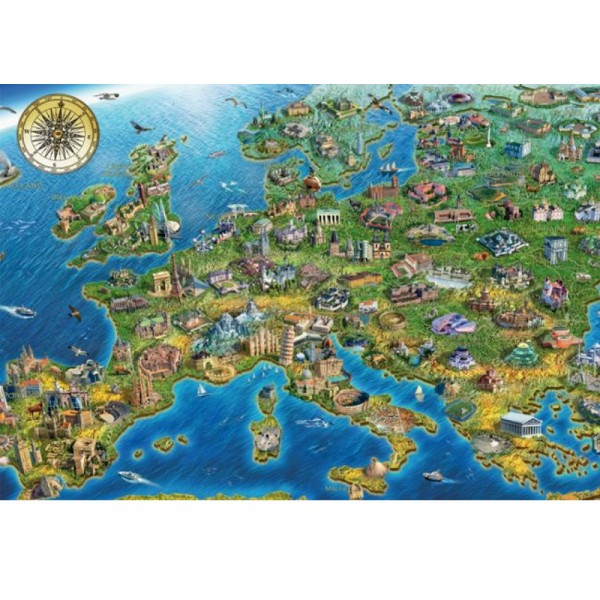 Puzzle 1500 pièces : Carte de l'Europe - Diset-11057