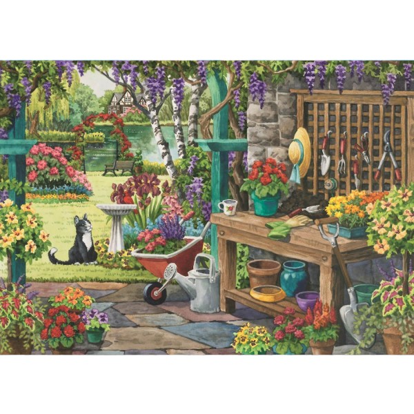 Puzzle 200 pièces XL : Jardin au printemps - Diset-11139