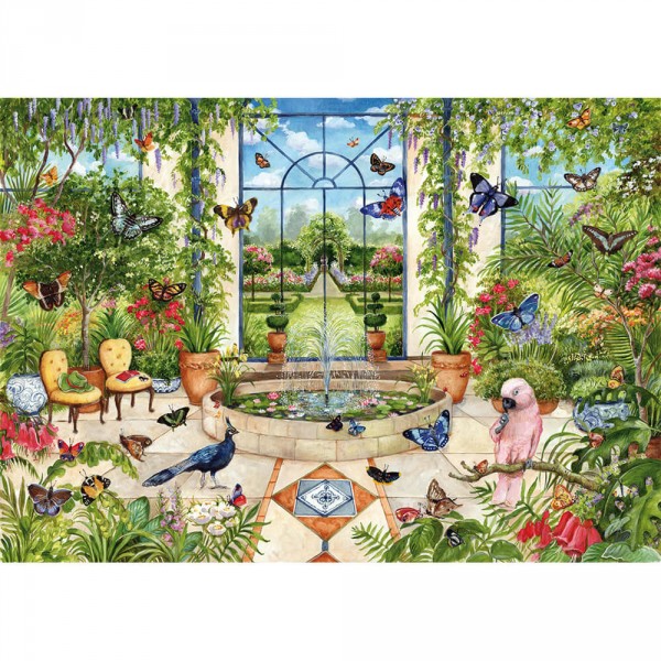 1000 pieces puzzle: Butterfly greenhouse - Diset-11255
