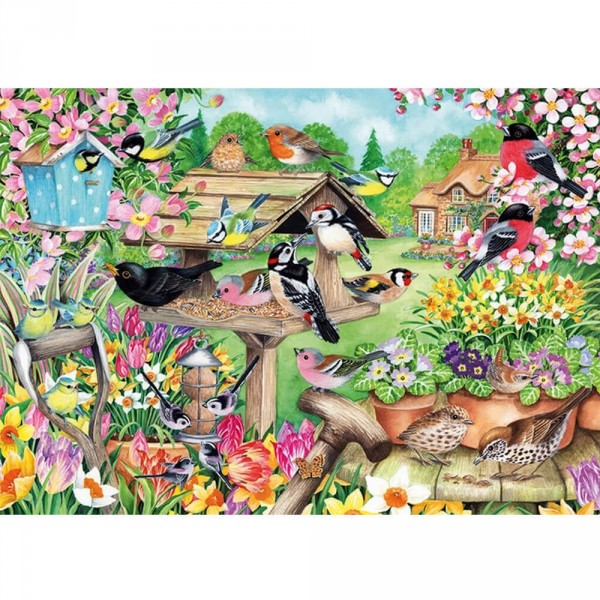 Puzzle 500 pièces : Oiseaux dans le jardin au printemps - Diset-11280