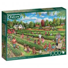 Puzzle 1000 pièces : Cueillette de Fraises