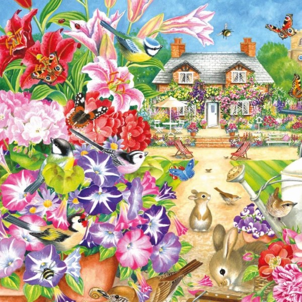 1000 pieces puzzle: Deluxe Falcon: Summer Garden - Diset-11171