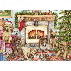 500 piece puzzle : Christmas Puppies  