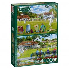 2 x 1000 pieces puzzle : The Village Sporting Greens 