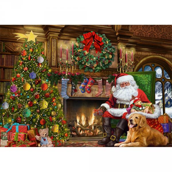 500 pieces puzzle : Santa by the Fireplace - Diset-11311