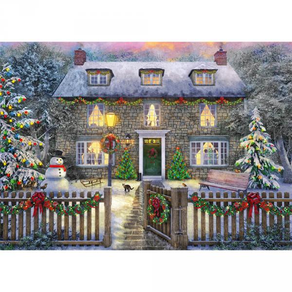 1000 pieces puzzle : The Christmas Cottage  - Diset-11313