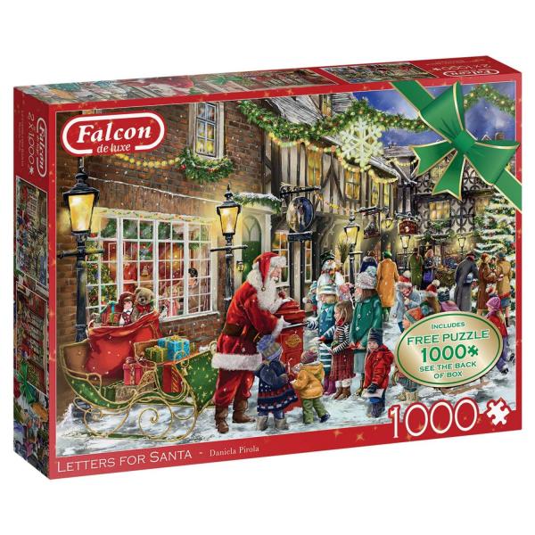 2x1000 Teile Puzzle : Brief für den Weihnachtsmann - Diset-11343