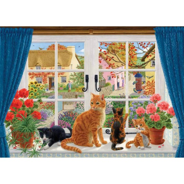 Puzzle 500 pièces : Devant la fenêtre du cottage - Diset-611064