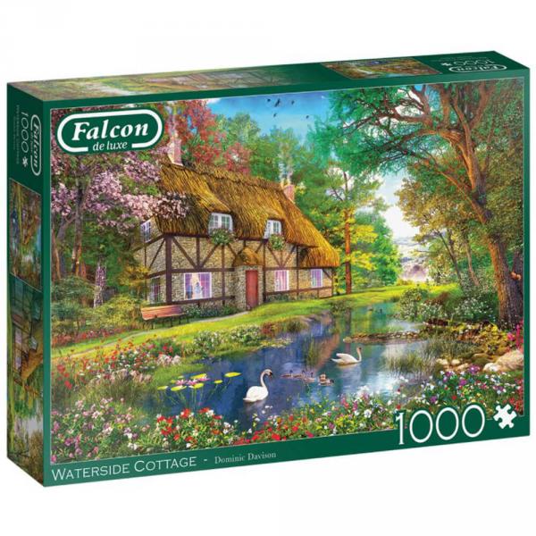 Puzzle de 1000 piezas: cabaña junto al agua - Diset-11350