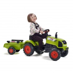 Claas pedal tractor with trailer and opening hood