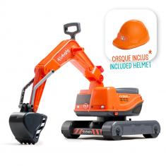 Kubota excavator with opening seat and helmet