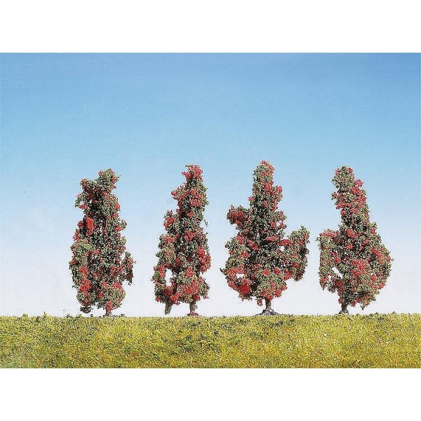 Modélisme : Végétation : 4 broussailles à fleurs rouges - Faller-181395