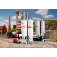 FALLER HO Lot 3 Silos Gaz Carburant Citerne Maquette Industrie Plastique