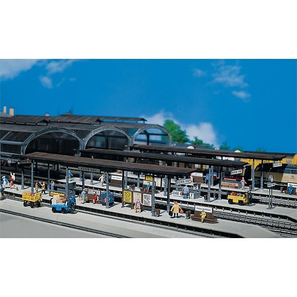 HO model railroad: covered station platforms - Faller-120191