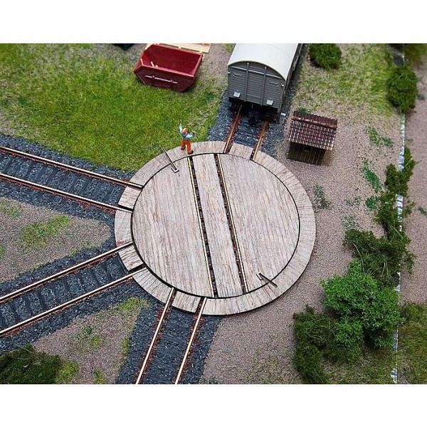Modélisme ferroviaire HO : Petite plaque tournante pour wagon avec servocommande - Faller-120276