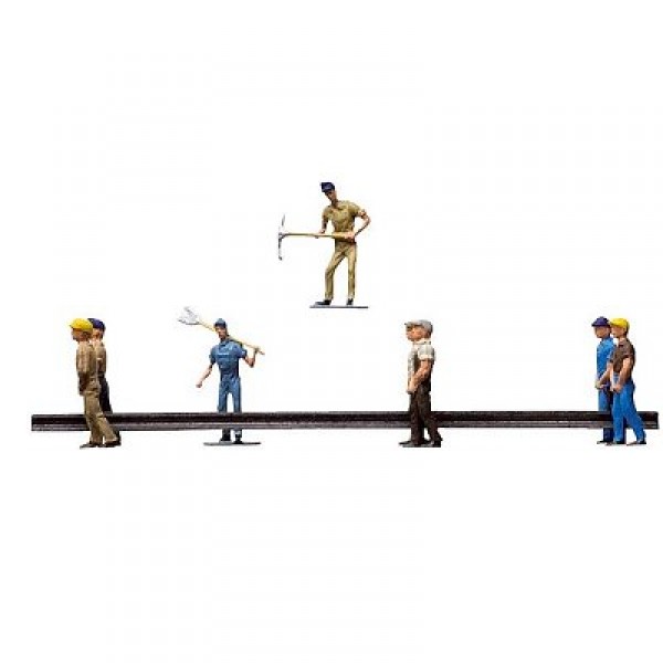 Modélisme HO : Figurines : Set ouvriers de construction de voies - Faller-151050