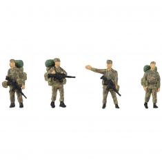 Figuras de fabricación de maquetas HO : Soldados con equipaje