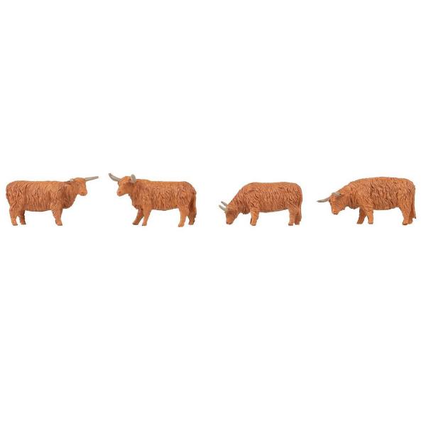 Modélisme HO Figurines : Vaches écossaises rouges - Faller-F151926