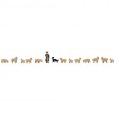 N model making figures: Shepherd, dog and sheep