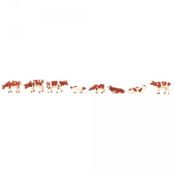 Modélisme N : figurines : Vaches taches brunes - Faller-F155902