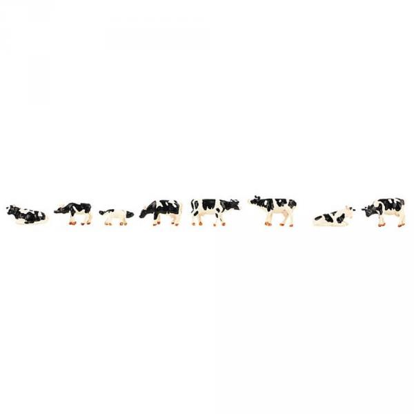 Modélisme N : figurines : Vaches noires et blanches - Faller-F155903