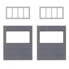Maqueta HO: 2 elementos de pared con ventanas horizontales, Goldbeck