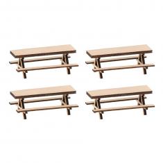 HO model making: 4 picnic benches - Epoch IV: 1978/1985 