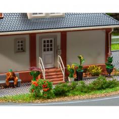 HO Model Railroad : Decorative accessories : 6 Potted plants