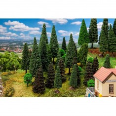 Model making: Vegetation: 30 mixed forest trees, assorted