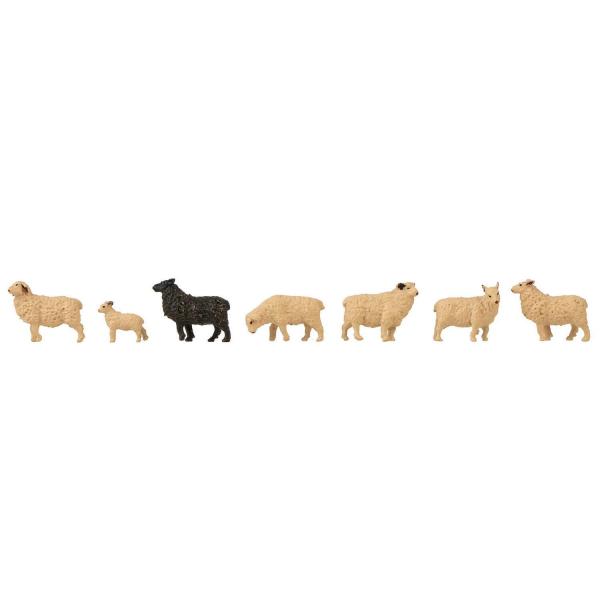 Modelo de ferrocarril HO: Figuras de ovejas en miniatura - Faller-F180236
