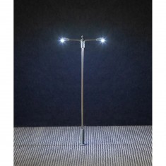Modélisme HO :  Éclairage public LED, lampe en prolongement deux bras