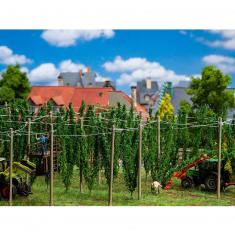 Modélisme HO : Champ de houblon avec perches