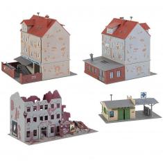 HO-Modellbau: Kasten mit Gebäuden aus den 50er Jahren