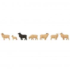Modellbau N : Lot von Figuren mit Minibetrieb: Schafe