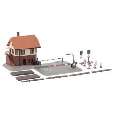 Modelleisenbahn N : Bahnübergang mit Stellwerk