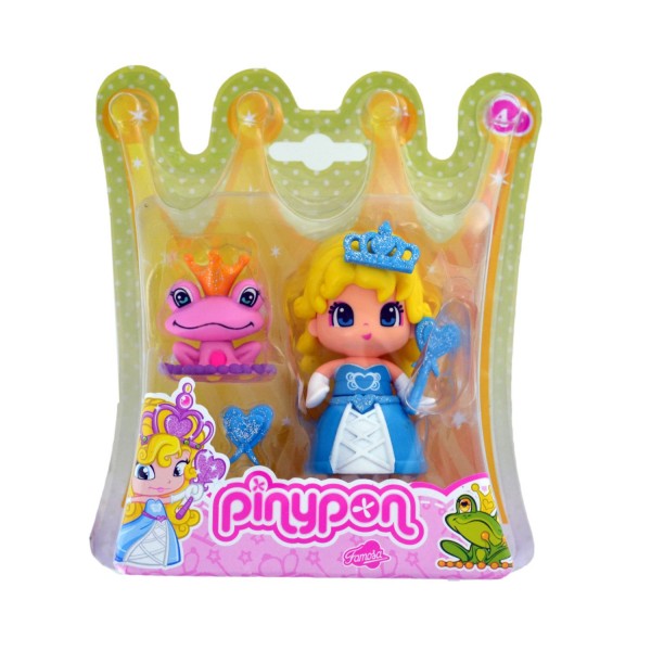 Poupée 7 cm Pinypon : Princesse robe bleue et grenouille - Famosa-700010257-20996