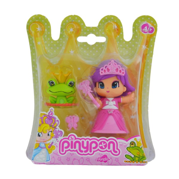 Poupée 7 cm Pinypon : Princesse robe rose et grenouille - Famosa-700010257-20995