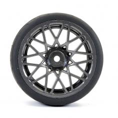 Fastrax 1:10e Street/Tread Tyre Star Spoke Gun Metal Wheel Set