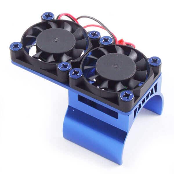 Fastrax Bleu Aluminium Twin Fan Moteur Heatsink Unit - FAST36-1